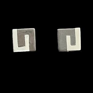 Vintage Los Castillo Onix Negro sterling silver and black onyx earrings